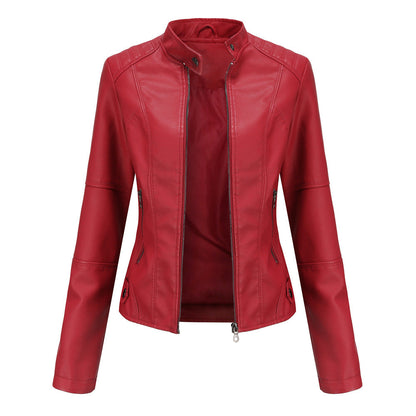 Collarless Biker Jacket
