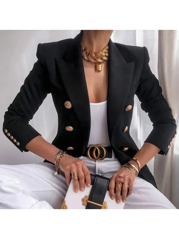 Stylish Blazer with Button Accents