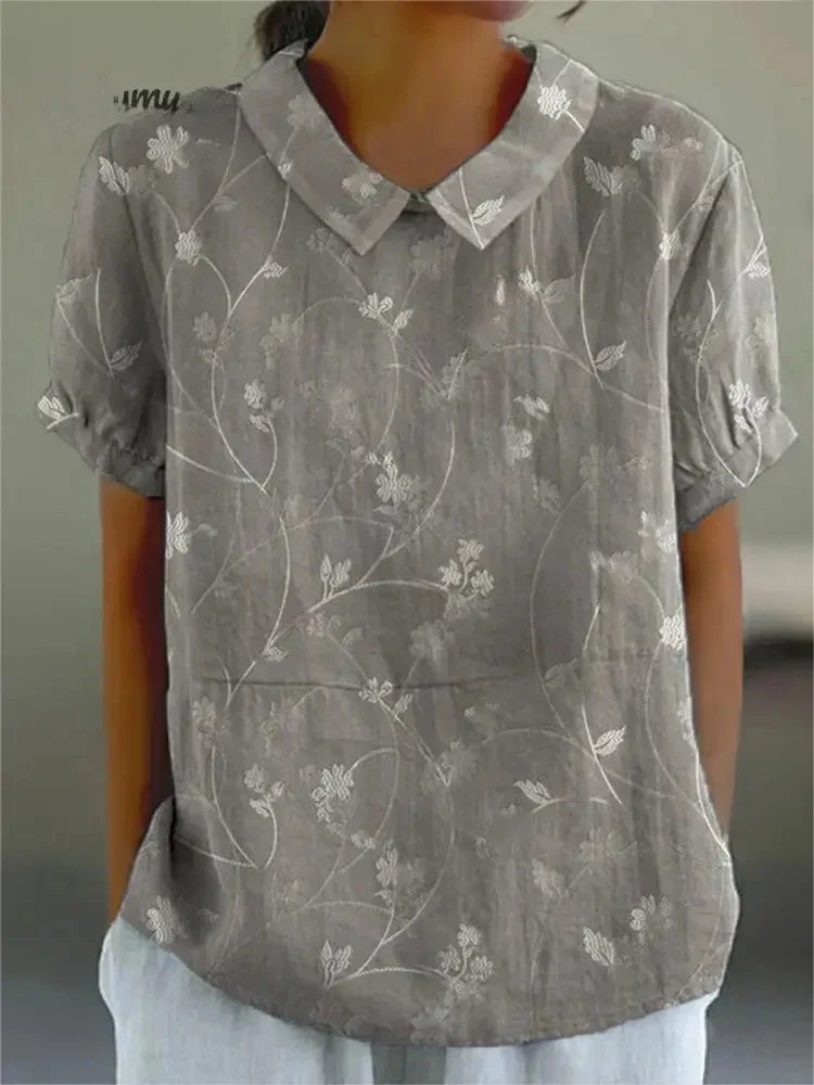 Floral Patterned Cotton Top
