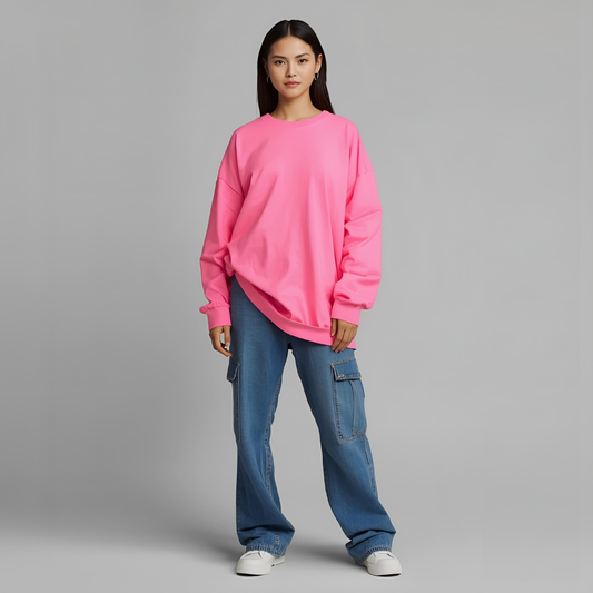 ROSELIA | Relaxed-Fit Long-Sleeve Shirt in Casual Pink