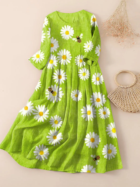 Women's Floral Daisy Print Dress