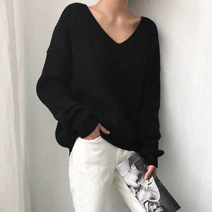 Warm and Stylish V-Neck Knit Pullover