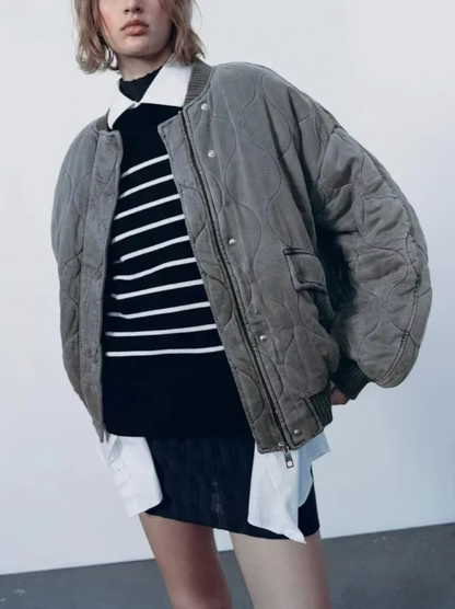 Destiny Cotton Jacket with Round Neck