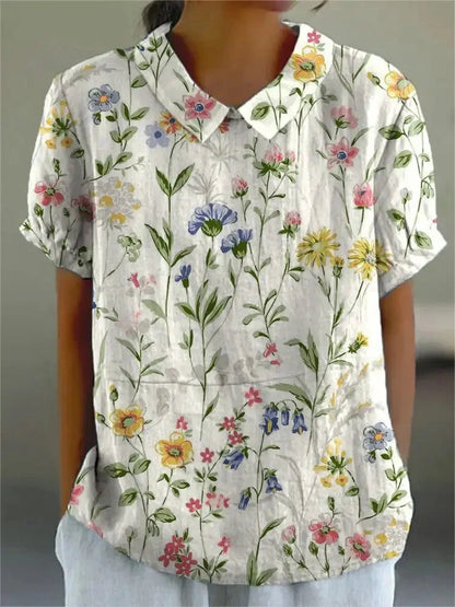 Floral Patterned Cotton Top