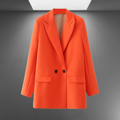 Classic Double-Breasted Women's Blazer for Professional Attire