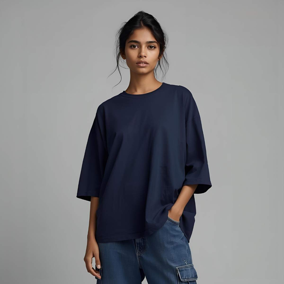 NAVERRA | Oversized Dark Blue Contemporary Streetwear Tee