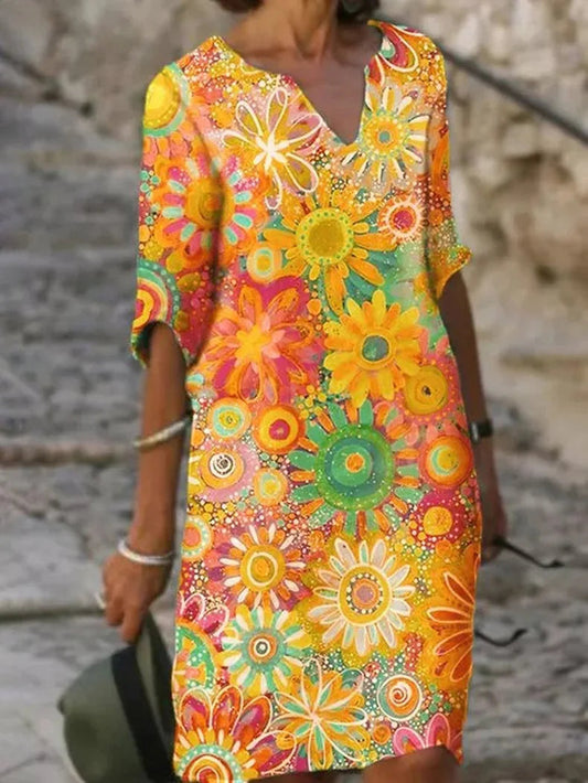 Chic Floral Dress - Fashionable Style with a Comfortable Fit