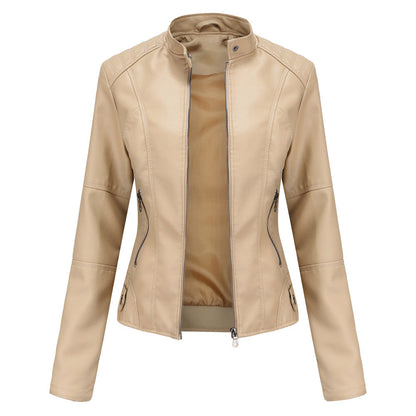 Collarless Biker Jacket