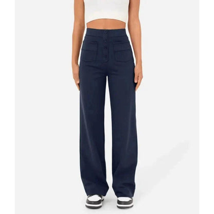Flexible High-Waisted Stretch Trousers