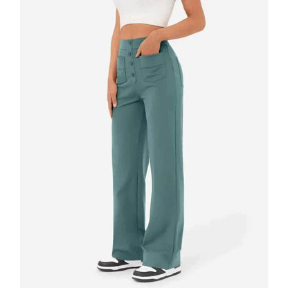 Flexible High-Waisted Stretch Trousers