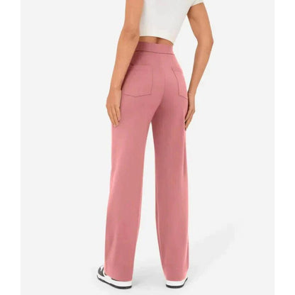 Flexible High-Waisted Stretch Trousers