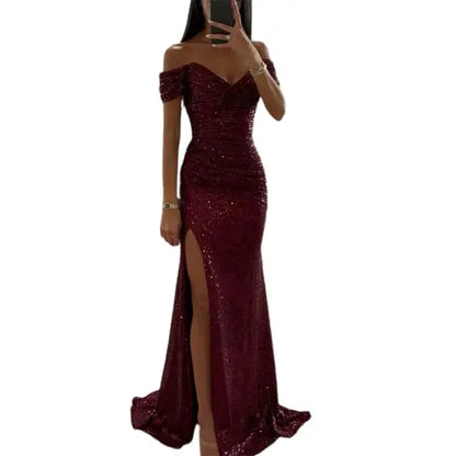 Elegant V-Neck Evening Dress