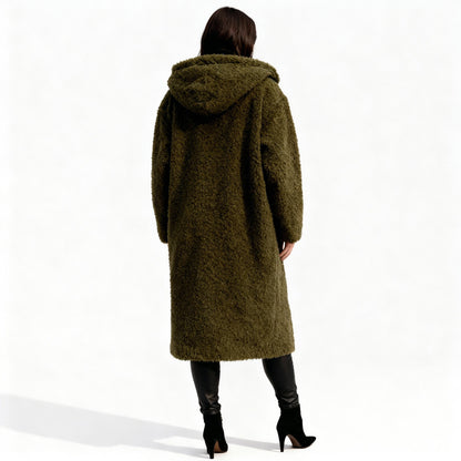 Chic Long Plush Fleece Coat for Women