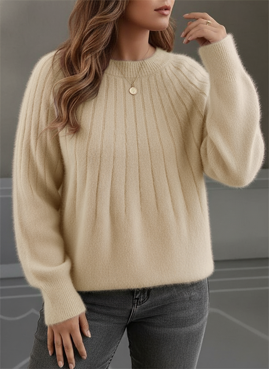 Comfortable Plus Size Women's Ribbed Knit Pullover