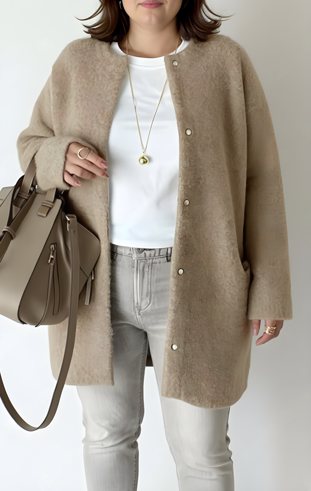 Chic Plus Size Relaxed Knit Cardigan for Women