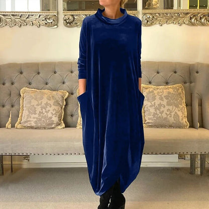 Chic Velvet Dress with Handy Pockets for Ultimate Comfort