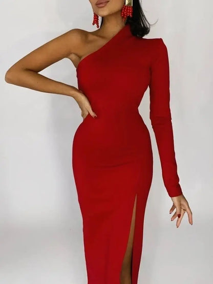 Stylish One-Shoulder Elegant Gown