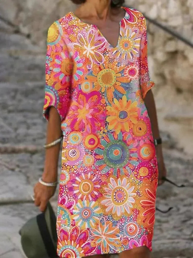 Chic Floral Dress - Fashionable Style with a Comfortable Fit