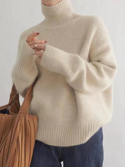 Stylish Women's Knit Turtleneck Pullover