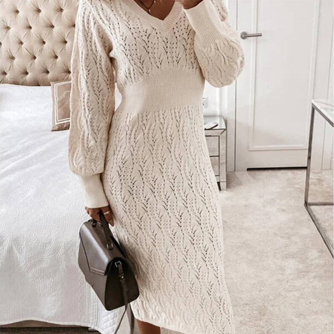 Chic and Cozy Knit Pattern Dress