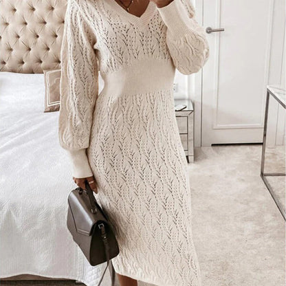 Chic and Cozy Knit Pattern Dress