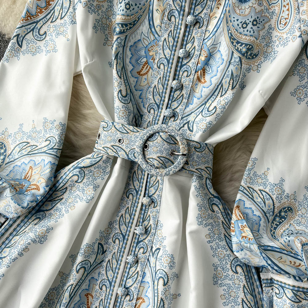 Floral A-Line Dress Featuring a Cinched Waist Detail