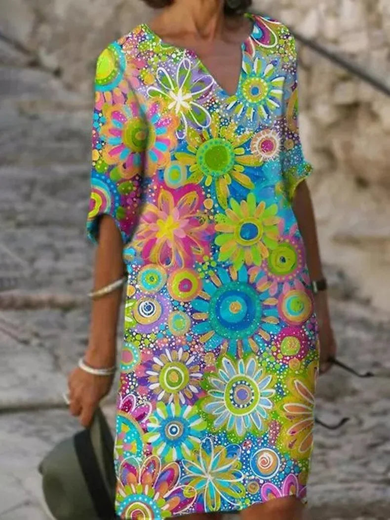 Chic Floral Dress - Fashionable Style with a Comfortable Fit