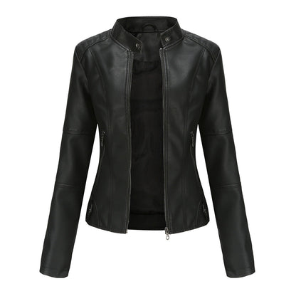 Collarless Biker Jacket