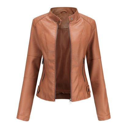 Collarless Biker Jacket