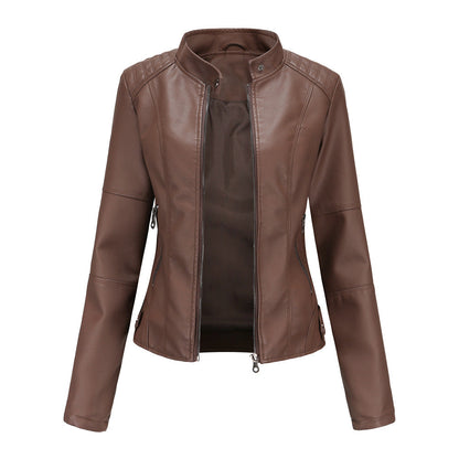 Collarless Biker Jacket