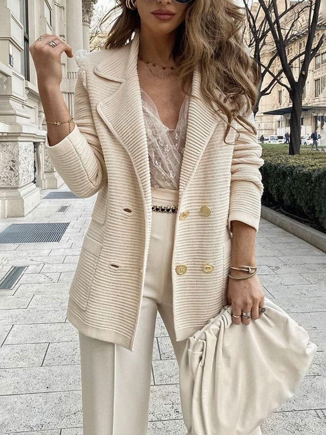 Greta - Beige Tailored Blazer for Women