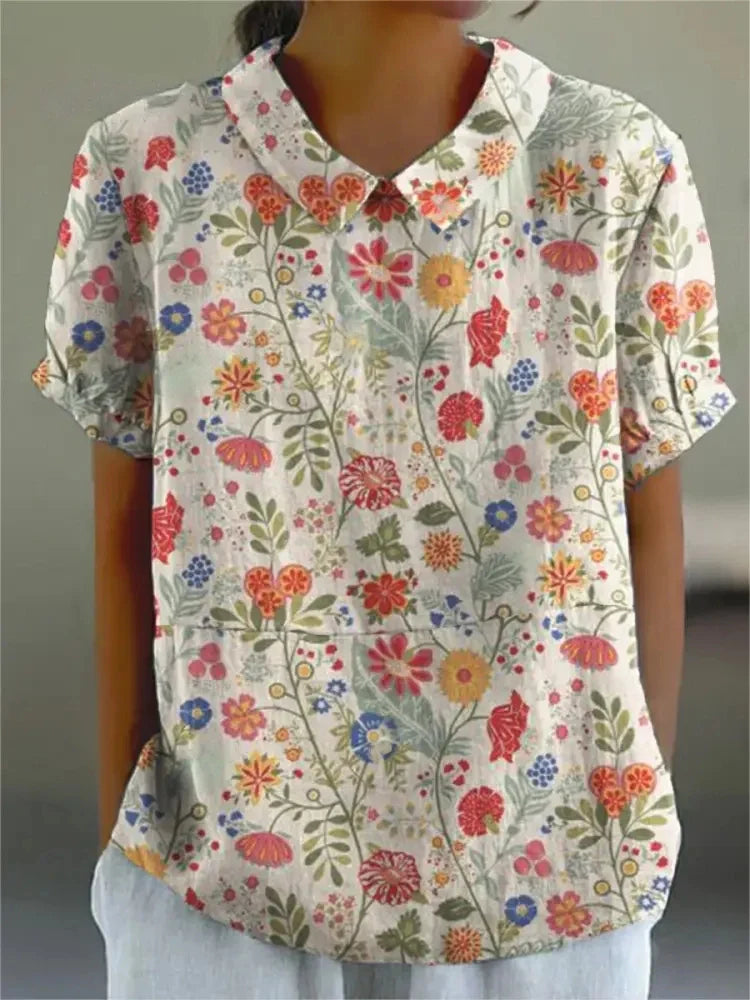 Floral Patterned Cotton Top