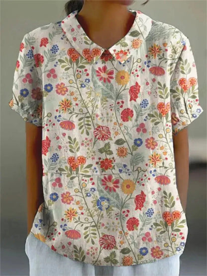 Floral Patterned Cotton Top