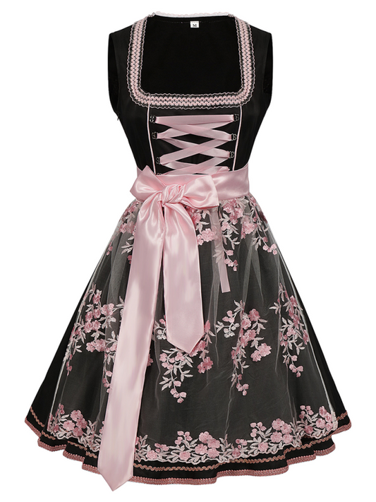Charming Floral Dirndl Dress Ideal for Oktoberfest Festivities