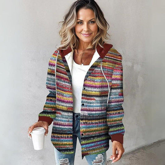 Colorful Striped Women's Cardigan