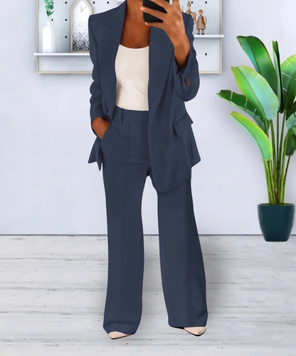 Blazer and Wide-Leg Trouser Set